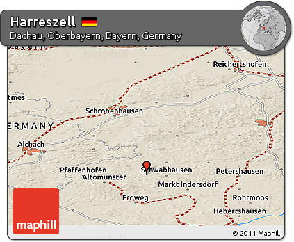 Shaded Relief Panoramic Map of Harreszell