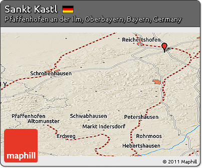 Shaded Relief Panoramic Map of Sankt Kastl