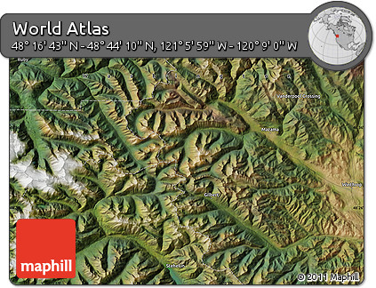 Satellite Map of the Area around 48° 30' 27" N, 120° 37' 30" W
