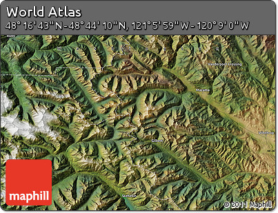 Satellite Map of the Area around 48° 30' 27" N, 120° 37' 30" W