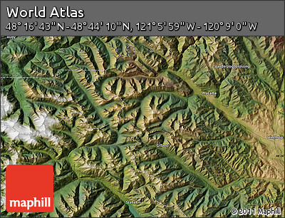Satellite Map of the Area around 48° 30' 27" N, 120° 37' 30" W