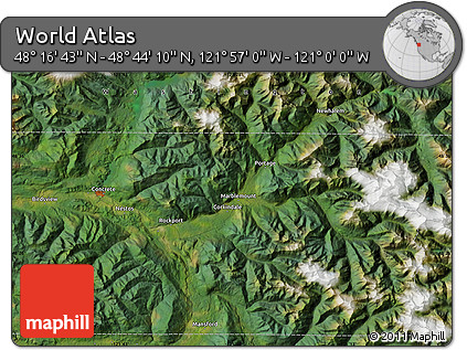 Satellite Map of the Area around 48° 30' 27" N, 121° 28' 29" W