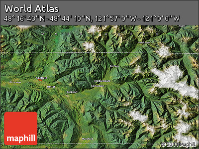 Satellite Map of the Area around 48° 30' 27" N, 121° 28' 29" W