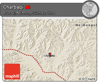 Shaded Relief 3D Map of Charbaqi