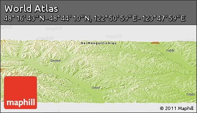 Physical Panoramic Map of the Area around 48° 30' 27" N, 123° 19' 29" E