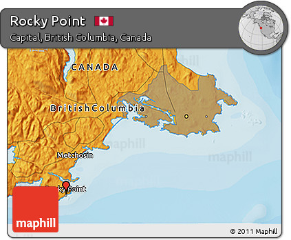 Political 3D Map of Rocky Point