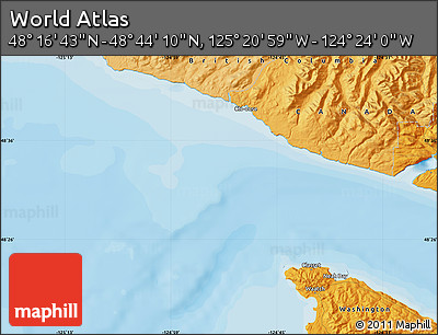 Political Map of the Area around 48° 30' 27" N, 124° 52' 30" W