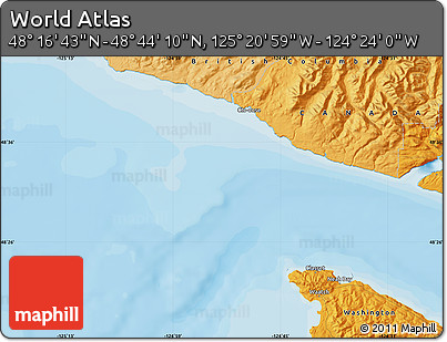 Political Map of the Area around 48° 30' 27" N, 124° 52' 30" W