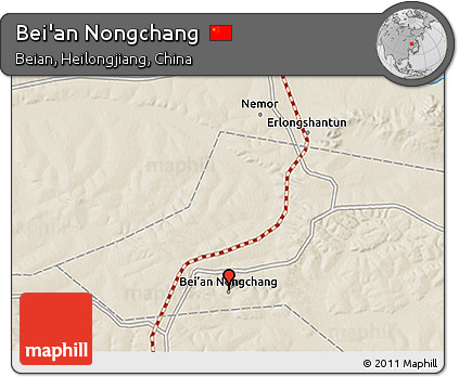 Shaded Relief 3D Map of Bei'an Nongchang