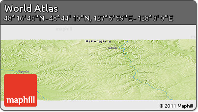 Physical Panoramic Map of the Area around 48° 30' 27" N, 127° 34' 30" E