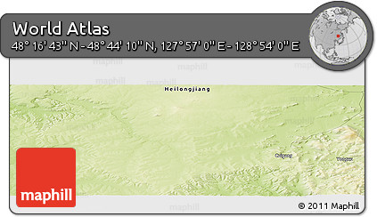 Physical Panoramic Map of the Area around 48° 30' 27" N, 128° 25' 30" E