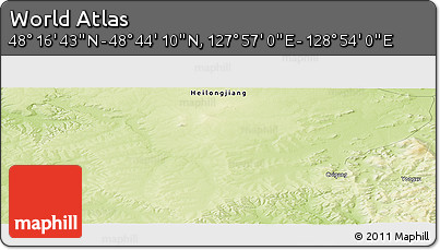 Physical Panoramic Map of the Area around 48° 30' 27" N, 128° 25' 30" E