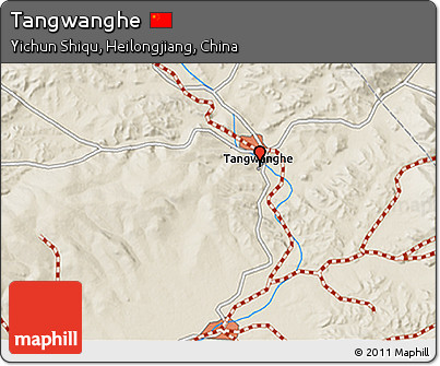 Shaded Relief 3D Map of Tangwanghe