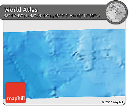 Political 3D Map of the Area around 48° 30' 27" N, 12° 40' 30" W