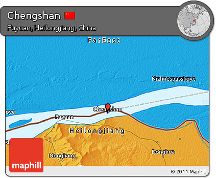 Political 3D Map of Chengshan