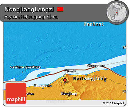 Political 3D Map of Nongjiangliangzi