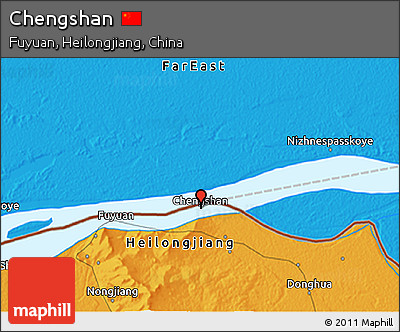 Political 3D Map of Chengshan