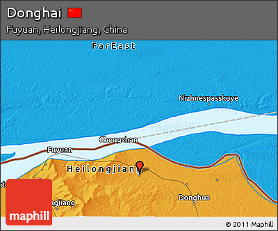 Political 3D Map of Donghai
