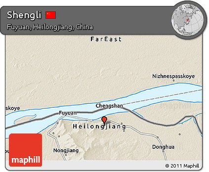 Shaded Relief 3D Map of Shengli