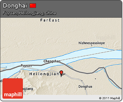 Shaded Relief 3D Map of Donghai