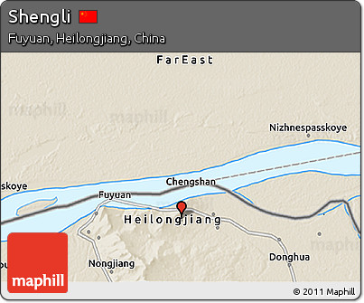 Shaded Relief 3D Map of Shengli