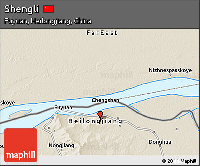 Shaded Relief 3D Map of Shengli