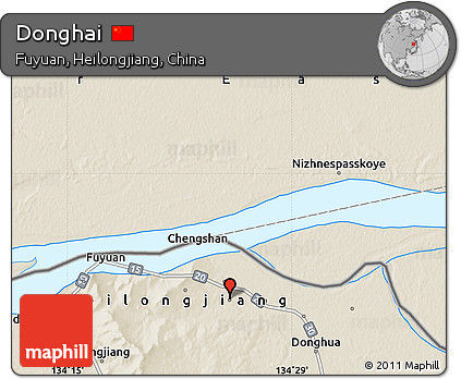 Shaded Relief Map of Donghai