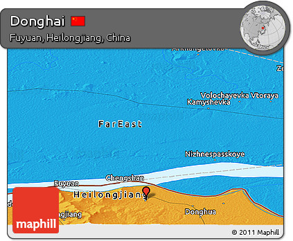 Political Panoramic Map of Donghai