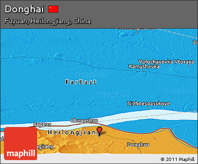 Political Panoramic Map of Donghai