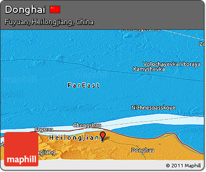 Political Panoramic Map of Donghai