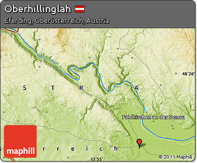Physical Map of Oberhillinglah
