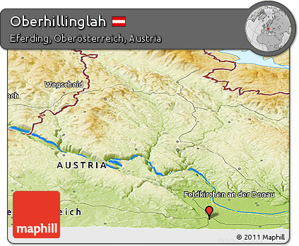 Physical Panoramic Map of Oberhillinglah