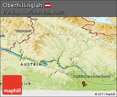 Physical Panoramic Map of Oberhillinglah