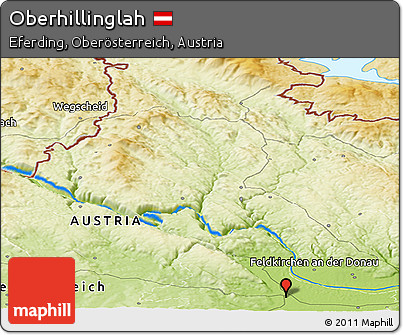 Physical Panoramic Map of Oberhillinglah