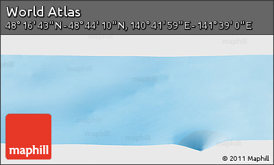 Physical Panoramic Map of the Area around 48° 30' 27" N, 141° 10' 30" E