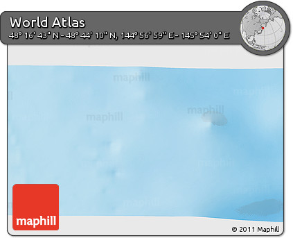 Physical 3D Map of the Area around 48° 30' 27" N, 145° 25' 30" E