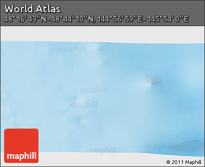 Physical 3D Map of the Area around 48° 30' 27" N, 145° 25' 30" E