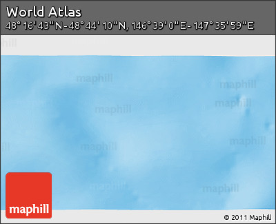 Physical 3D Map of the Area around 48° 30' 27" N, 147° 7' 30" E