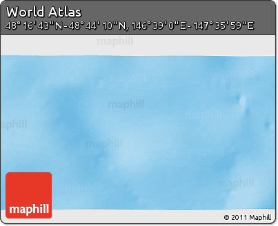 Physical 3D Map of the Area around 48° 30' 27" N, 147° 7' 30" E