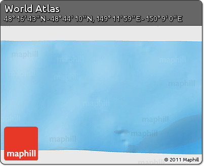 Physical 3D Map of the Area around 48° 30' 27" N, 149° 40' 30" E
