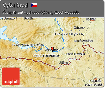 Physical 3D Map of Vyšší Brod