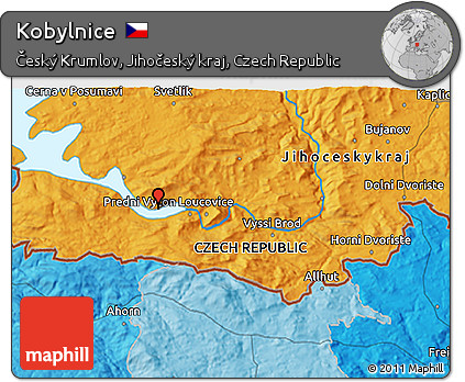 Political 3D Map of Kobylnice
