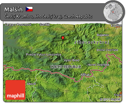 Satellite 3D Map of Malšín