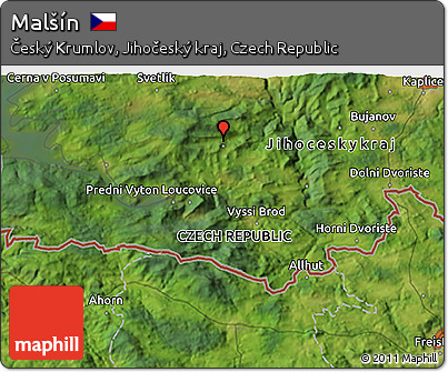 Satellite 3D Map of Malšín