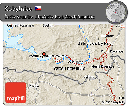 Shaded Relief 3D Map of Kobylnice