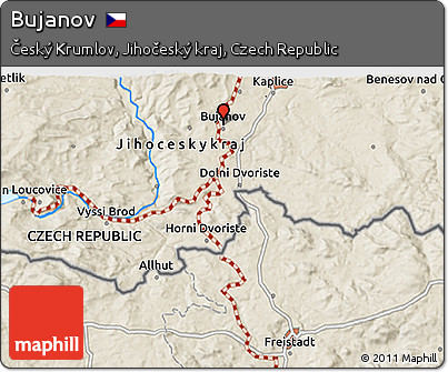 Shaded Relief 3D Map of Bujanov