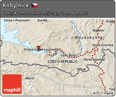 Shaded Relief 3D Map of Kobylnice