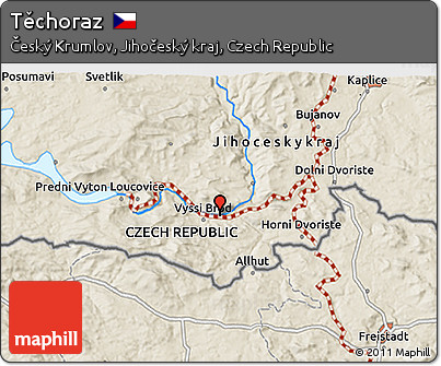 Shaded Relief 3D Map of Těchoraz