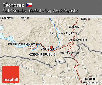 Shaded Relief 3D Map of Těchoraz