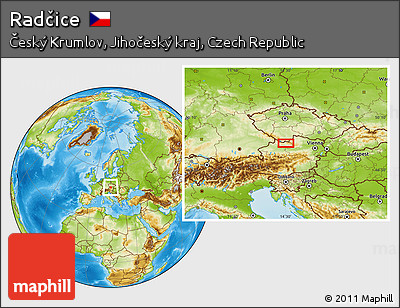 Physical Location Map of Radčice